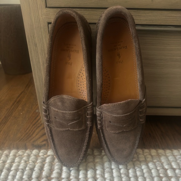 New Polo Ralph Lauren Men’s Suede Penny Loafer/Vibram Sole Size 9D - Picture 10 of 13
